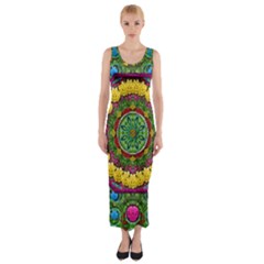 Bohemian Chic In Fantasy Style Fitted Maxi Dress by pepitasart