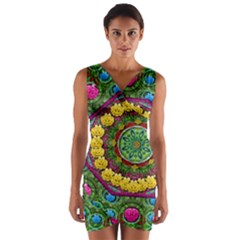 Bohemian Chic In Fantasy Style Wrap Front Bodycon Dress by pepitasart