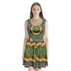 Bohemian Chic In Fantasy Style Split Back Mini Dress  by pepitasart