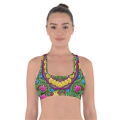 Bohemian Chic In Fantasy Style Cross Back Sports Bra by pepitasart