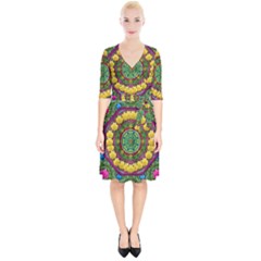 Bohemian Chic In Fantasy Style Wrap Up Cocktail Dress by pepitasart