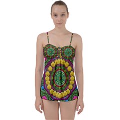 Bohemian Chic In Fantasy Style Babydoll Tankini Set by pepitasart