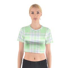 Green Pastel Plaid Cotton Crop Top by allthingseveryone