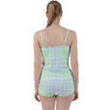 Green Pastel Plaid Tie Front Two Piece Tankini View2