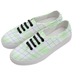 Green Pastel Plaid Women s Classic Low Top Sneakers