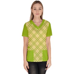 Tartan (yellow And Green)  Scrub Top