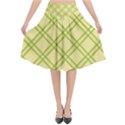 Tartan (yellow and green)  Flared Midi Skirt View1