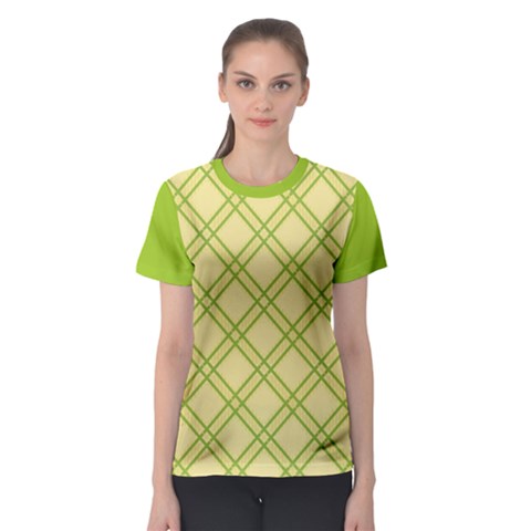 Tartan (yellow And Green)  Women s Sport Mesh Tee by berwies