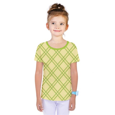 Tartan (yellow And Green)  Kids  One Piece Tee by berwies