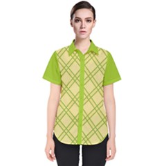 Tartan (yellow And Green)  Women s Short Sleeve Shirt