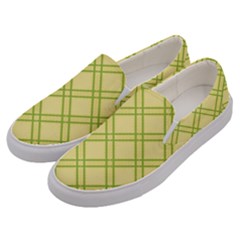 Tartan (yellow And Green)  Men s Canvas Slip Ons by berwies