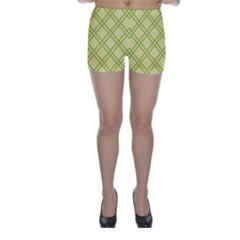 Tartan (yellow And Green)  Skinny Shorts by berwies