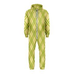 Tartan (yellow And Green)  Hooded Jumpsuit (kids)