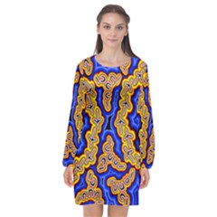 Emu Dreaming Long Sleeve Chiffon Shift Dress  by hogartharts