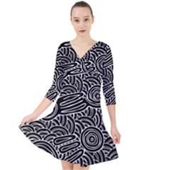 Meeting Places Quarter Sleeve Front Wrap Dress	