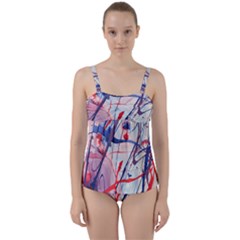 Messy Love Twist Front Tankini Set by LaurenTrachyArt