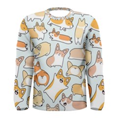 Corgilicious Corgi Doodle Art Men s Long Sleeve Tee by Celenk