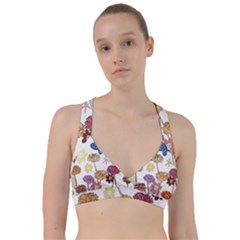 Flowers Butterflies Dragonflies Sweetheart Sports Bra by Celenk