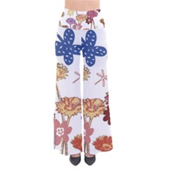 Flowers Butterflies Dragonflies Pants by Celenk