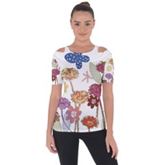 Flowers Butterflies Dragonflies Short Sleeve Top