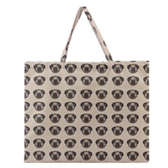 Puppy Dog Pug Pup Graphic Zipper Large Tote Bag by Celenk