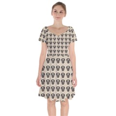 Puppy Dog Pug Pup Graphic Short Sleeve Bardot Dress by Celenk