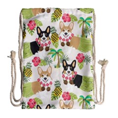 Hula Corgis Fabric Drawstring Bag (large) by Celenk