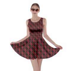 Black And Red Quilted Design Skater Dress