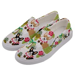 Hula Corgis Fabric Men s Canvas Slip Ons