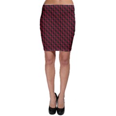 Black And Red Quilted Design Bodycon Skirt