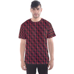 Black And Red Quilted Design Men s Sports Mesh Tee