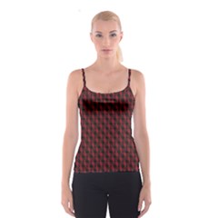 Black And Red Quilted Design Spaghetti Strap Top