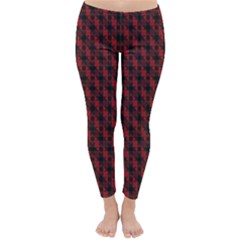 Black And Red Quilted Design Classic Winter Leggings