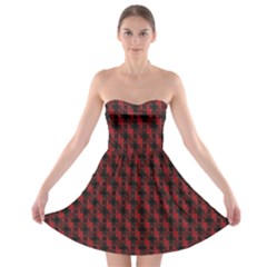 Black And Red Quilted Design Strapless Bra Top Dress