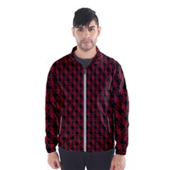 Black And Red Quilted Design Wind Breaker (Men)