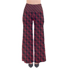 Black And Red Quilted Design Pants