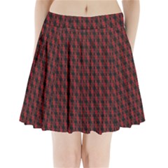 Black And Red Quilted Design Pleated Mini Skirt