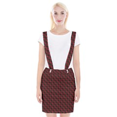 Black And Red Quilted Design Braces Suspender Skirt