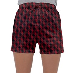 Black And Red Quilted Design Sleepwear Shorts