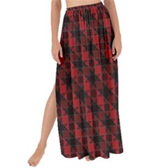 Black And Red Quilted Design Maxi Chiffon Tie-Up Sarong