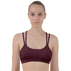 Black And Red Quilted Design Line Them Up Sports Bra