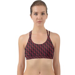 Black And Red Quilted Design Back Web Sports Bra