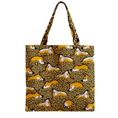 Sleeping Corgi Zipper Grocery Tote Bag by Celenk