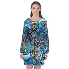 Sirius - Long Sleeve Chiffon Shift Dress  by tealswan