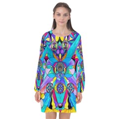 The Cure - Long Sleeve Chiffon Shift Dress 