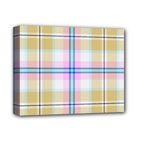 Pink And Yellow Plaid Deluxe Canvas 14  X 11  by allthingseveryone