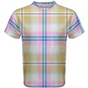 Pink And Yellow Plaid Men s Cotton Tee View1