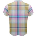 Pink And Yellow Plaid Men s Cotton Tee View2