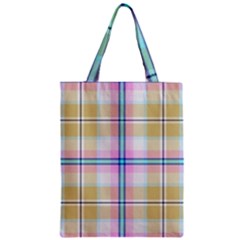 Pink And Yellow Plaid Zipper Classic Tote Bag by allthingseveryone