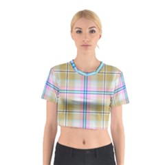 Pink And Yellow Plaid Cotton Crop Top by allthingseveryone